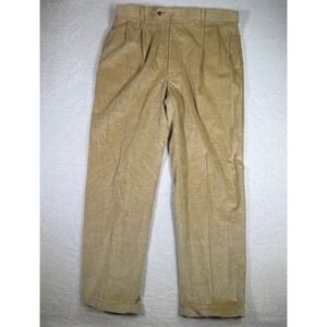 Mr. Wicks by‎ Corbin Men's 36x30 Beige Corduroy Pleated Dress Pants USA Made